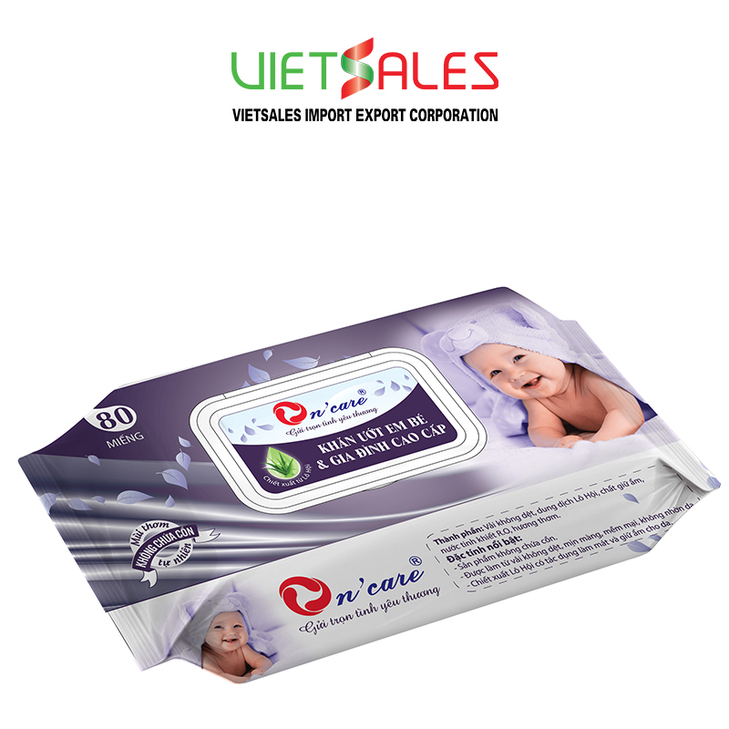 Khăn ướt em bé cao cấp On'care 80 Miếng