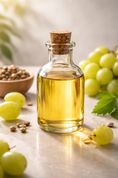 Dầu hạt nho – Có thể dùng lượng nhỏ cho tóc mảnh